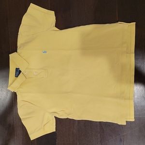 BOY'S POLO BY RALPH LAUREN YELLOW COLLARED SHORT SLEEVE T-SHIRT SIZE MEDIUM